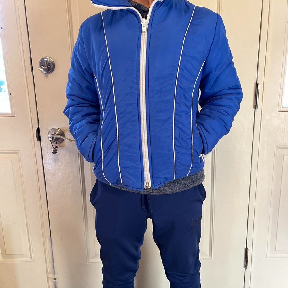 Vintage Crawford House Puffer ski Jacket in blue